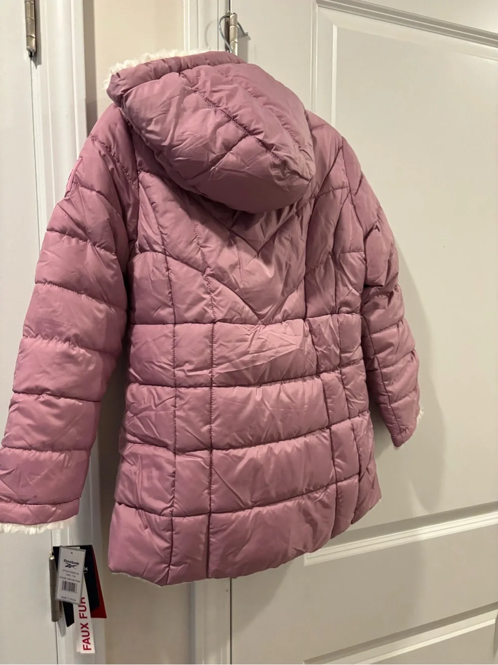 Reebok Kids' Pink Quilted Puffer Jacket with Hood